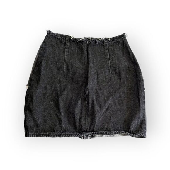 Blue Blush Denim Patchwork Mini Skirt Black Size Small - Picture 2 of 4